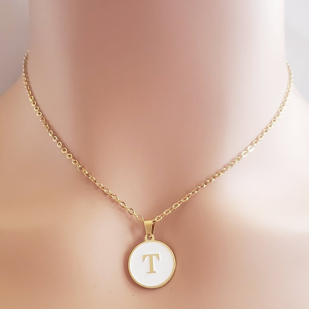 Initial T Gold Necklace